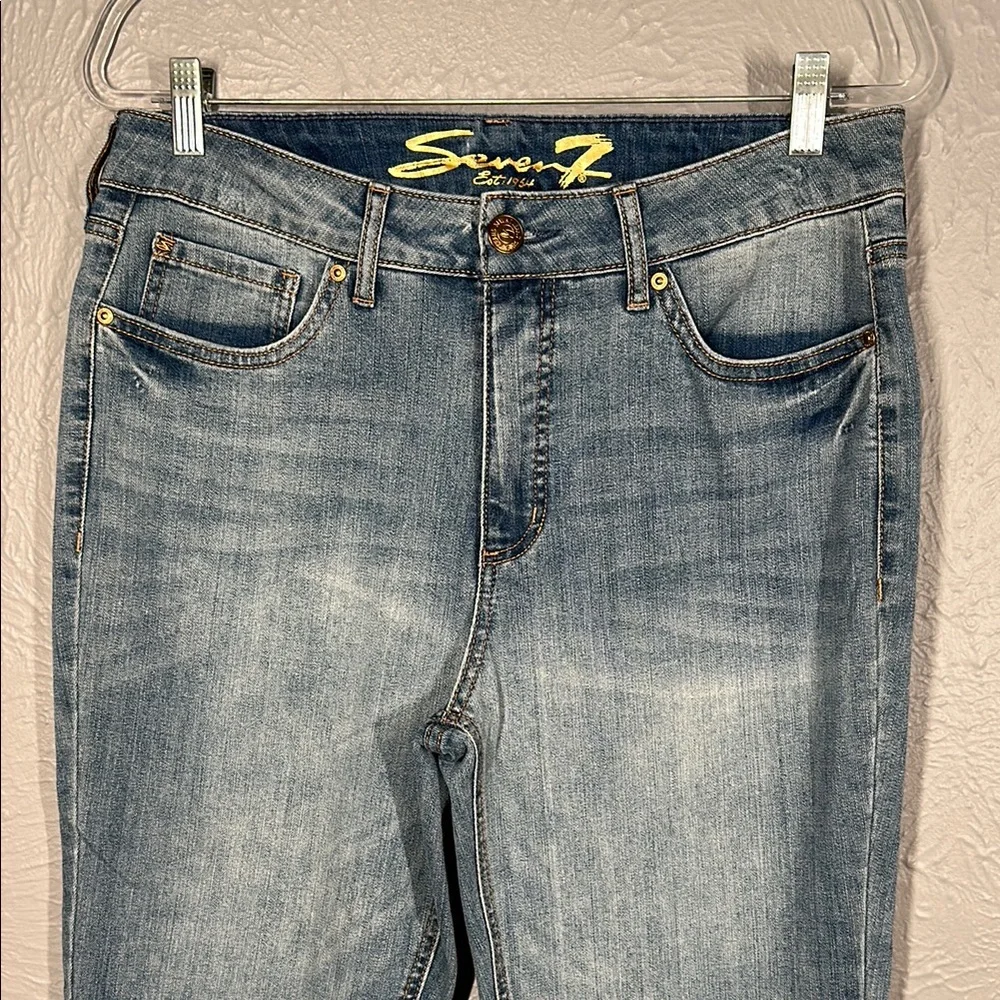 Seven7 Blue Weekend Slim Fit Denim Jeans Women's Size 10 - Picture 5 of 13